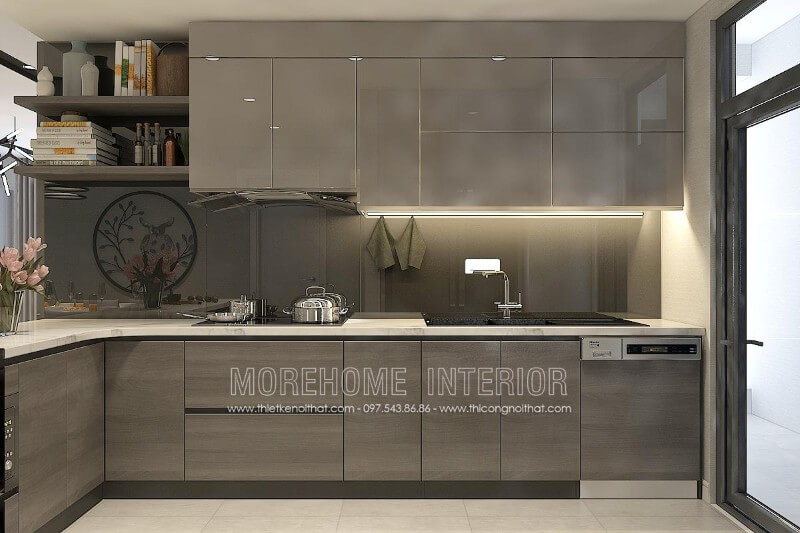 Thiết kế nội thất tủ bếp chung cư Discovery Complex tại Hà Nội đẹp và ấn tượng Thiết kế tủ bếp đẹp