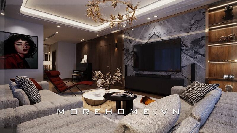 Phòng khách nơi đón tiếp bạn bè, người thân của gia chủ nên luôn được quan tâm chú trọng phần thiết kế nội thất hiện đại để nâng tầm vẻ đẹp không gian sống gia đình bạn Thiết kế nội thất phòng khách biệt thự