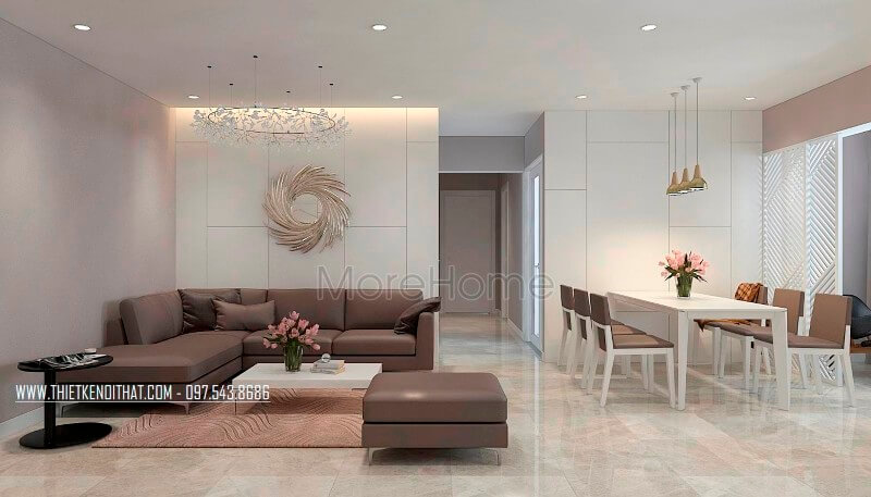 Bố trí nội thất phòng khách chung cư hiện đại khoa học tối giản Bố trí nội thất chung cư