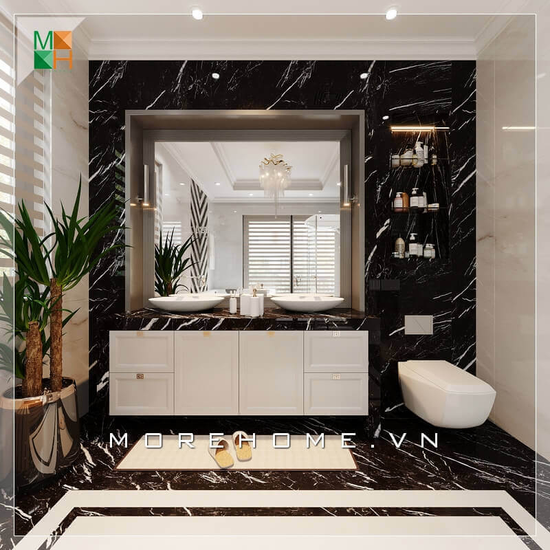 Morehome gợi ý cho bạn mẫu thiết kế nội thất nhà tắm đẹp, sang trọng cao cấp cho chung cư cao cấp, biệt thự, nhà phố. Bố trí nội thất chung cư