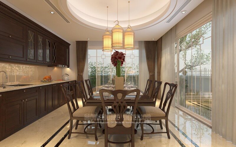 Thiết kế nội thất tủ bếp biệt thự cao cấp phong cách hiện đại, sang trọng Thiết kế và sản xuất tủ bếp đẹp