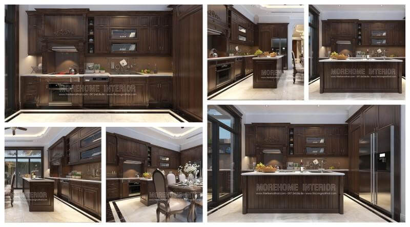 Tủ bếp gỗ óc chó Tủ bếp gỗ óc chó