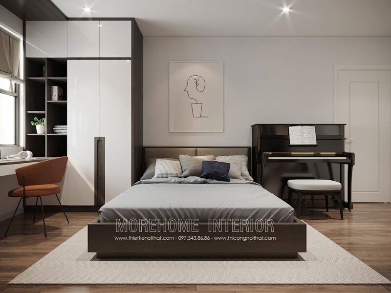Thiết kế phòng ngủ phong cách hiện đại tối giản