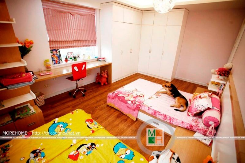Thiết kế và thi công nội thất phòng ngủ cho bé gái