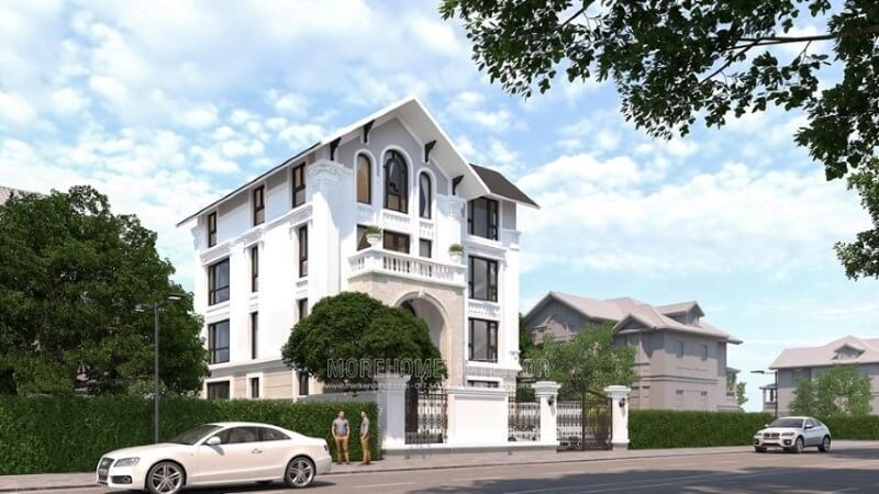 Thiết kế kiến trúc biệt thự 4 tầng phong cách tân cổ điển tại KĐt Đằng Hải Hải Phòng