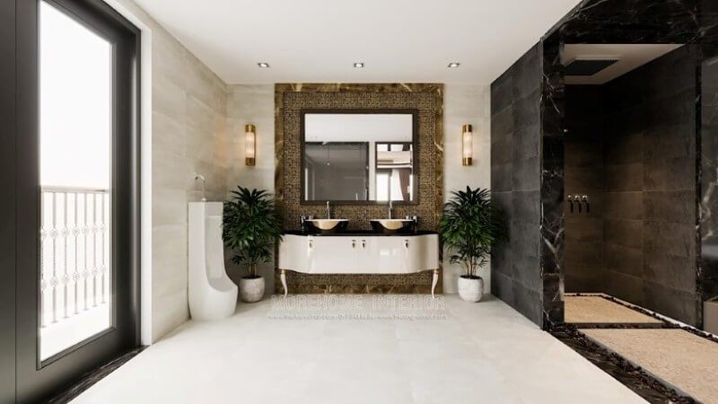 Mẫu bàn trang trí phòng vệ sinh đẹp cao cấp
