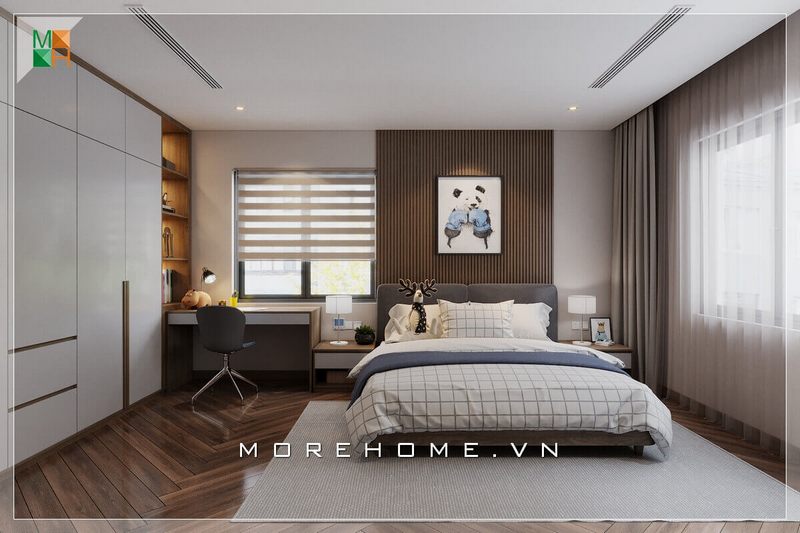 Mẫu sàn lát gỗ phòng ngủ cao cấp tự nhiên rất tiện nghi và sang trọng