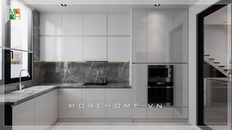 Mẫu thiết kế bếp cho căn hộ chung cư và nhà phố rạng rỡ hiện đại.